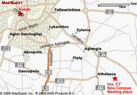 Map of Lefkosa with hotel and venue locations